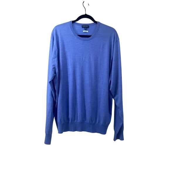 Peter Millar Mens Sz XXL Sweater Crown Crafted Excursionist Flex Merino Blue - Picture 1 of 6